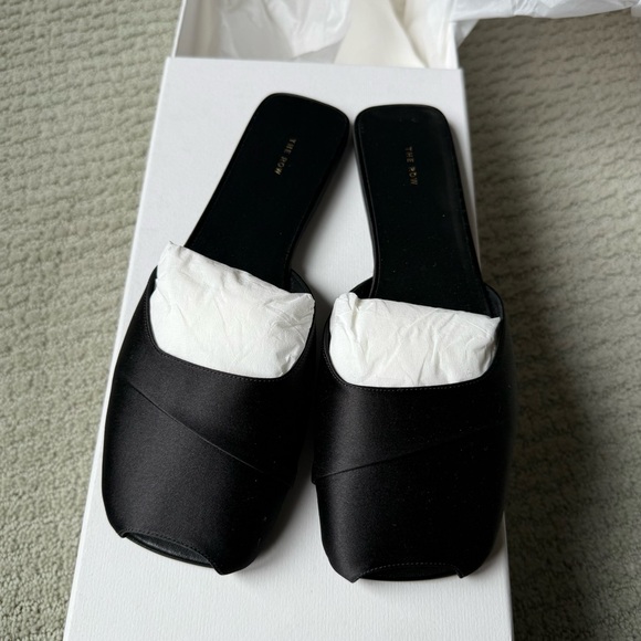 The Row Black Satin Mila Flats 36.5 BNWT